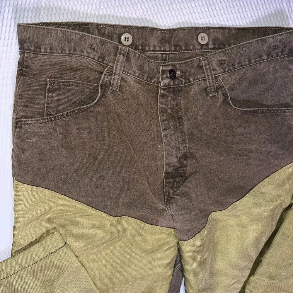 Wrangler Pro Gear Briar Hunting Pants Mens 34x30 Brown Canvas Brush Guard